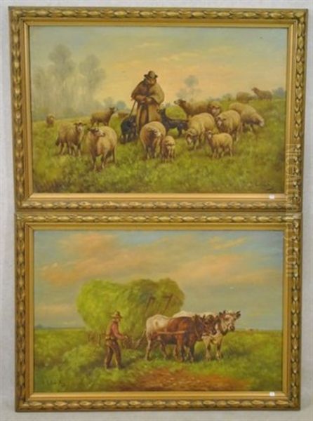 Scene Champetre (2 Works) Oil Painting by Paul Schouten