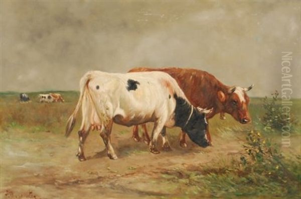 Vaches Au Paturage Oil Painting by Paul Schouten