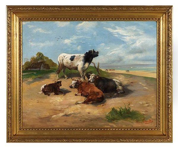 Cattle At Rest Oil Painting by Henry Schouten