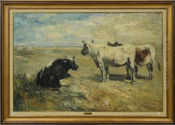 Boeufs En Bord De Mer Oil Painting by Henry Schouten