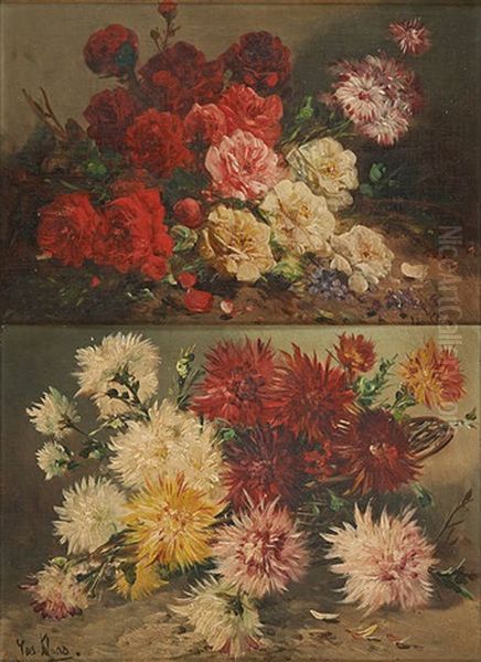 Compositions Florales (2 Works) Oil Painting by Henry Schouten