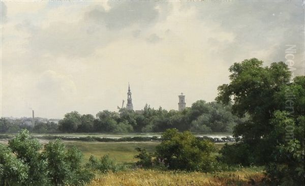 View Towards Copenhagen Oil Painting by Axel Thorsen Schovelin