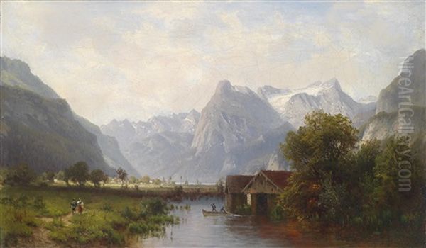 Motiv Vom Vierwaldstatter See Oil Painting by Josef Schoyerer