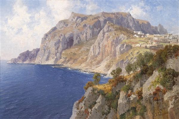 Blick Auf Capri Oil Painting by Josef Schoyerer