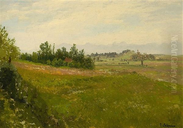 Landschaft Oil Painting by Josef Schoyerer