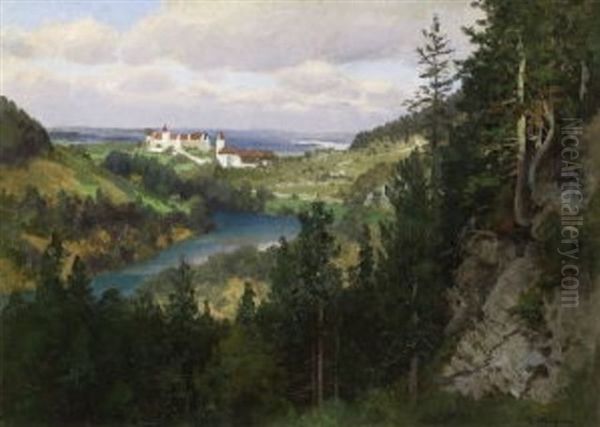 Blick Auf Fussen Oil Painting by Josef Schoyerer