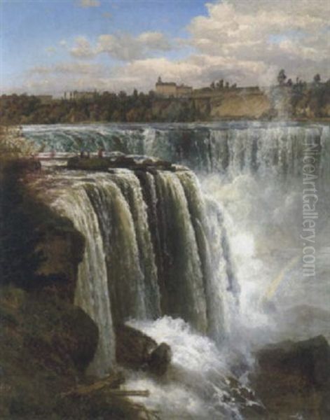 Die Niagara-falle Oil Painting by Josef Schoyerer