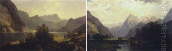 Walensee Bei Obstalder Oil Painting by Josef Schoyerer