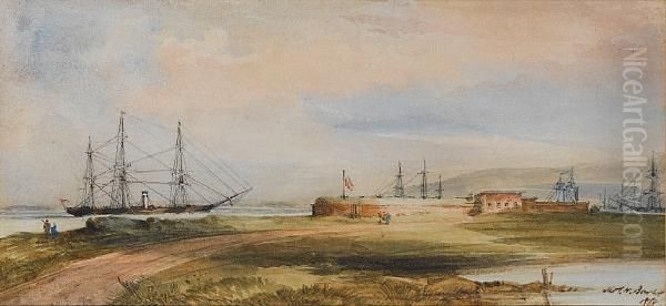 Chavonne Battery, Cape Town Oil Painting by Thomas William Bowler