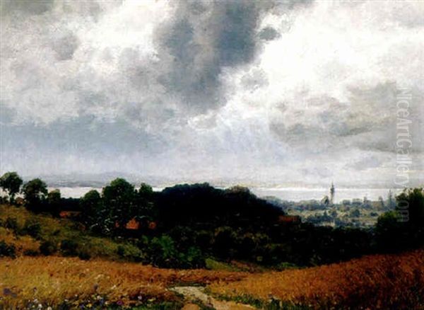 Bei Bad Schachen Bodensee Oil Painting by Josef Schoyerer