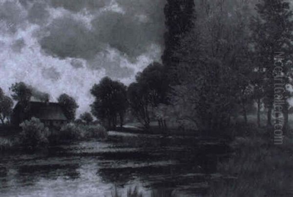 Motiv Aus Wartenberg Bei Moosburg, Oberbayern Oil Painting by Josef Schoyerer