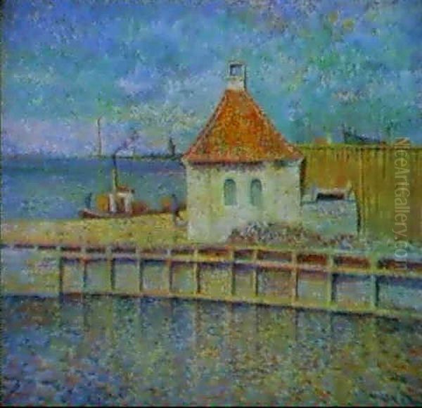 Kleiner Hafen - Dampferanlegestelle Oil Painting by Bertha Schrader