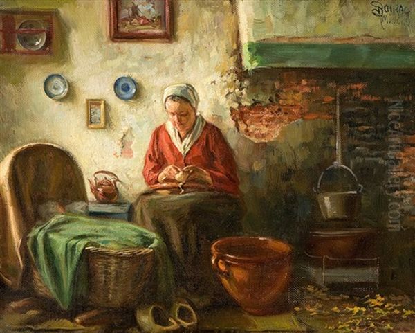 Taglich Brot Oil Painting by Julius Schrag