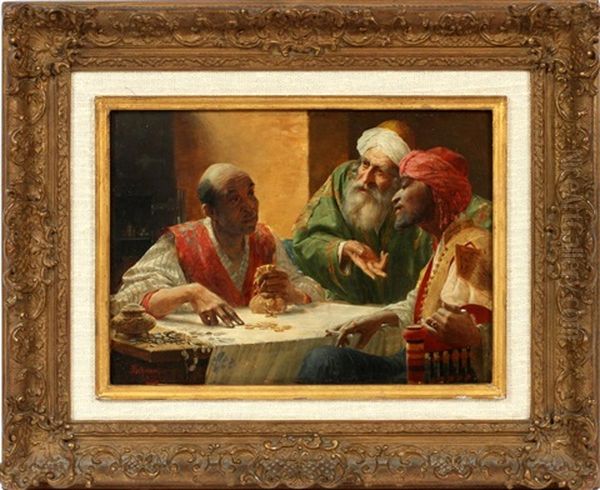 The Money Changers Oil Painting by Alois Hans Schram