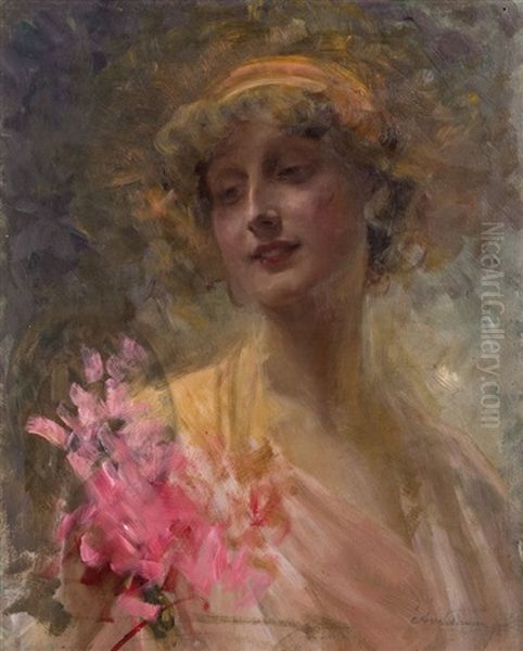 Bildnis Einer Eleganten Dame Oil Painting by Alois Hans Schram