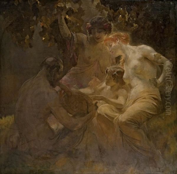 Mythologische Szene Oil Painting by Alois Hans Schram