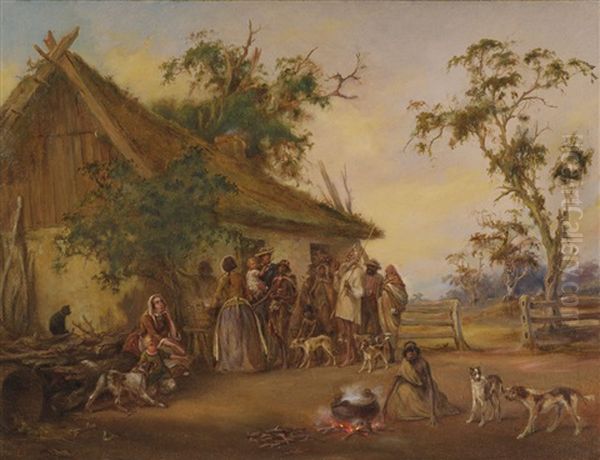 Bush Visitors Oil Painting by Alexander Schramm