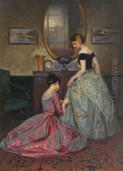 Preparing For The Ball Oil Painting by Viktor Schramm