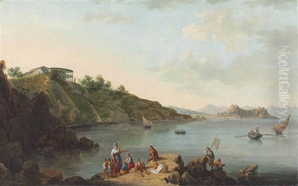 The Citadel, Corfu, Viewed From Analipsis Hill Oil Painting by Giovanni Jean Schranz