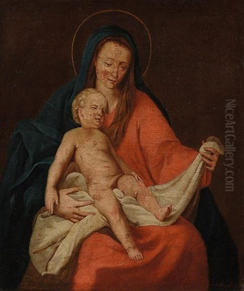 Muttergottes Mit Dem Schlafenden Christuskind Oil Painting by Johann von Schraudolph