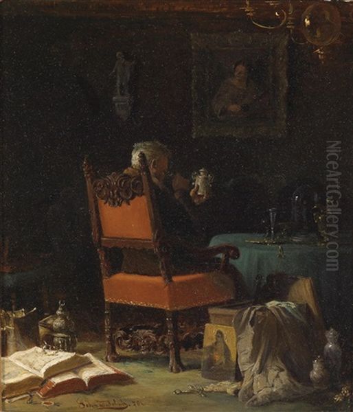 Der Antiquitatenliebhaber Oil Painting by Johann von Schraudolph