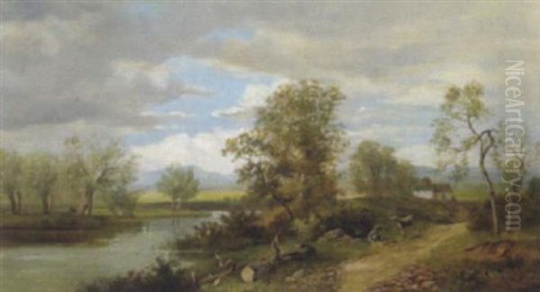 Seelandschaft Oil Painting by Karl Schreder