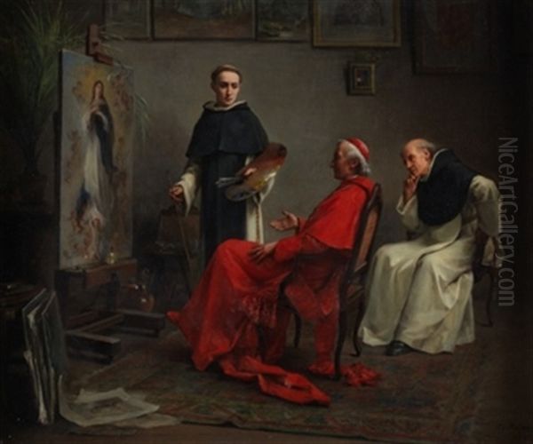 En El Estudio Del Fraile Oil Painting by Charles Baptiste Schreiber