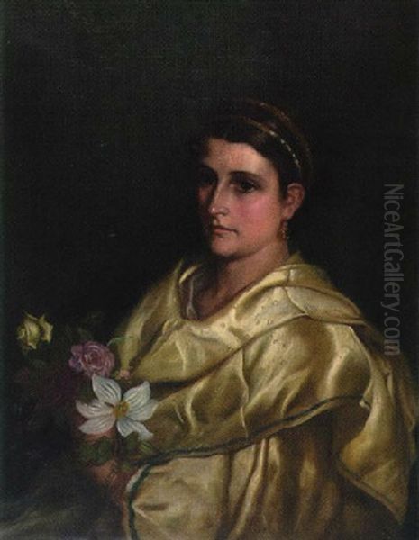 Before The Fancy Dress Ball Oil Painting by Charlotte Mount Brock, Miss Schreiber