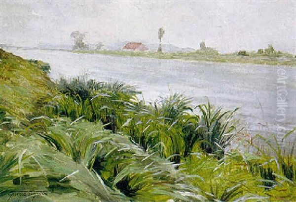 Fluslandschaft Oil Painting by George Lawrence Schreiber