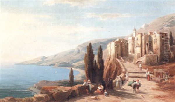 Ansicht Von Monaco Oil Painting by Friedrich Wilhelm Schreiner