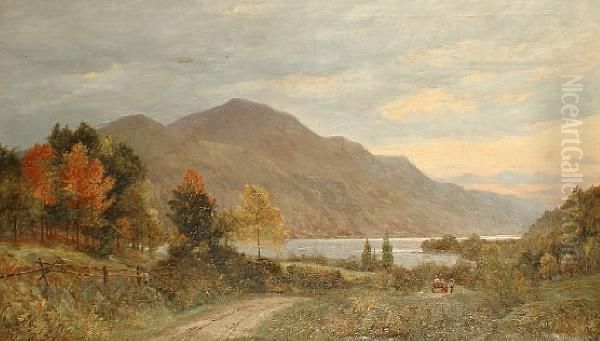 An Autumn Evening On Lake George, Theadirondacks, U.s.a. Oil Painting by Albert George Bowman