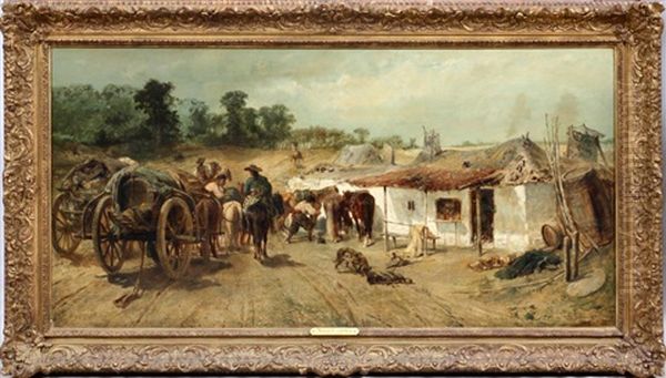 Wallachian Peasants Oil Painting by Adolf Schreyer