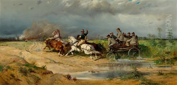 Loschbataillon Oil Painting by Adolf Schreyer