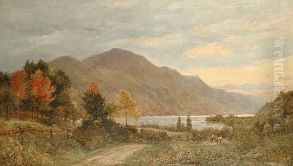 An Autumn Evening On Lake George, The Adirondacks, Usa Oil Painting by Albert George Bowman