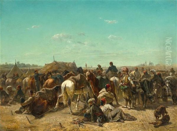 Resting Bedouins by Adolf Schreyer