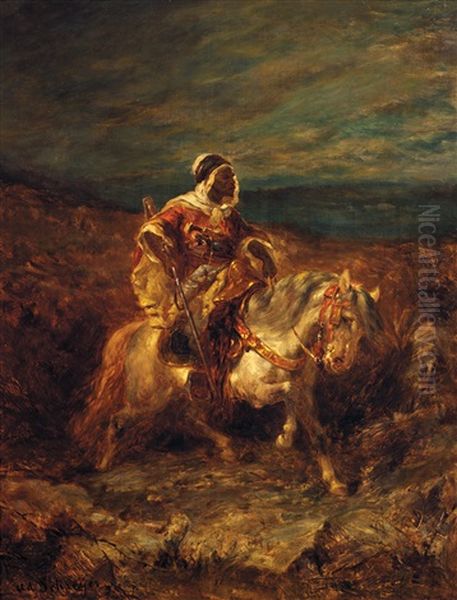 Cavalier Algerien Oil Painting by Adolf Schreyer