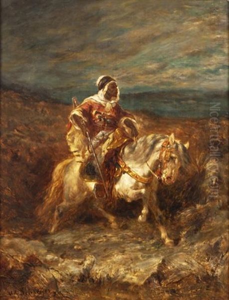 Chasseur Algerien En Vedette Oil Painting by Adolf Schreyer