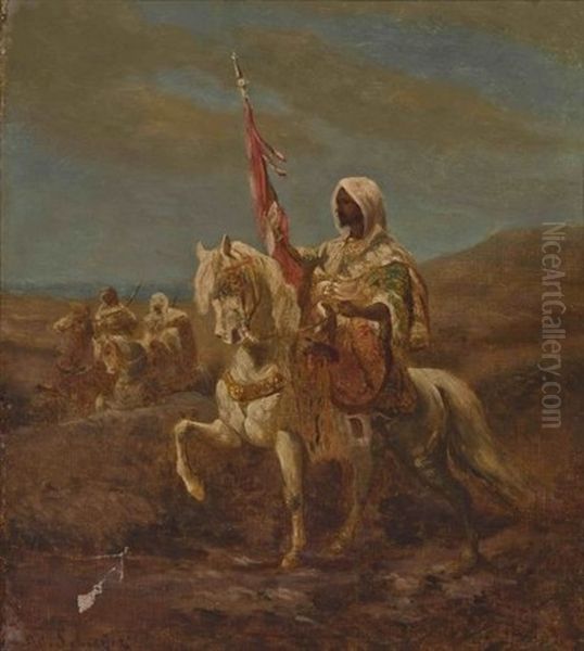 Arabischer Standartentrager Oil Painting by Adolf Schreyer