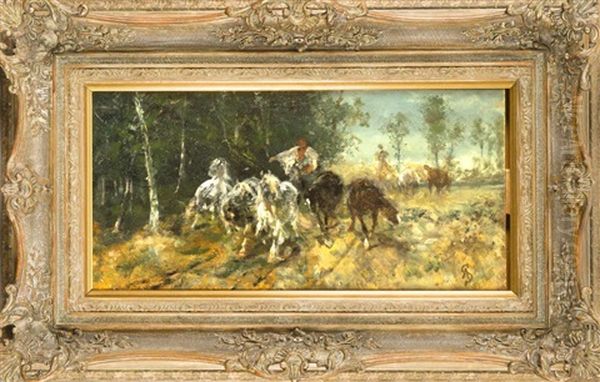 Wallachen Am Walde Oil Painting by Adolf Schreyer