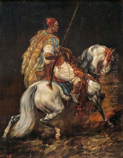 Arabischer Reiter Oil Painting by Adolf Schreyer