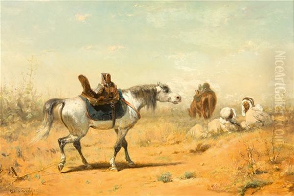 Rast In Arabischer Steppe Oil Painting by Adolf Schreyer