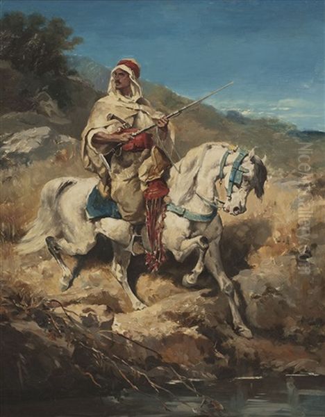 Araber Zu Ross Oil Painting by Adolf Schreyer