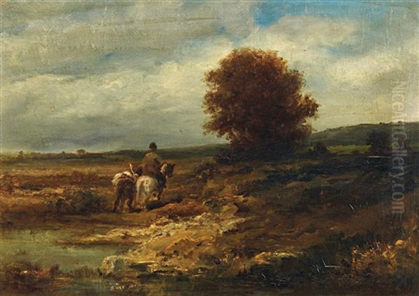 Landschaft Mit Reitermotiv Oil Painting by Adolf Schreyer