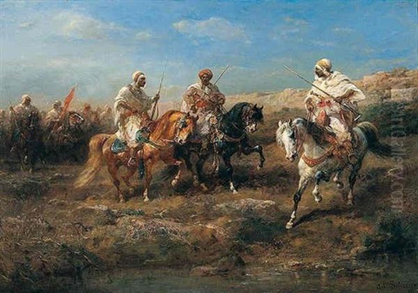 Desert Canter Oil Painting by Adolf Schreyer