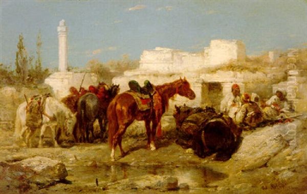 The Oasis by Adolf Schreyer