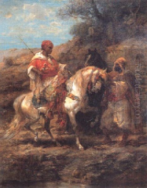 La Rencontre Des Deux Caids Oil Painting by Adolf Schreyer