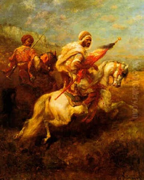 Two Arab Scouts Oil Painting by Adolf Schreyer