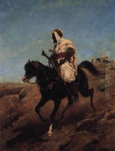 An Arab Scout Oil Painting by Adolf Schreyer