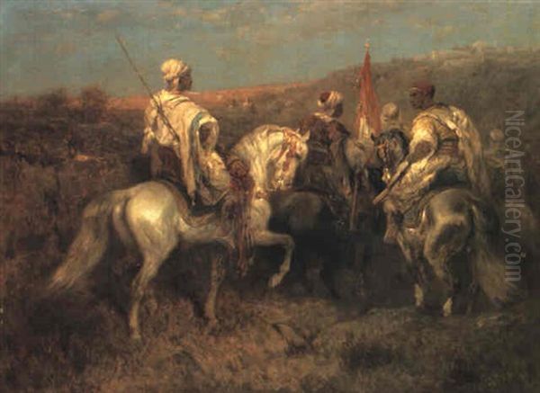 Return Of The Pasha And His Escort Oil Painting by Adolf Schreyer