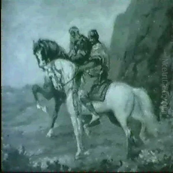 Arabian Horsemen Oil Painting by Adolf Schreyer